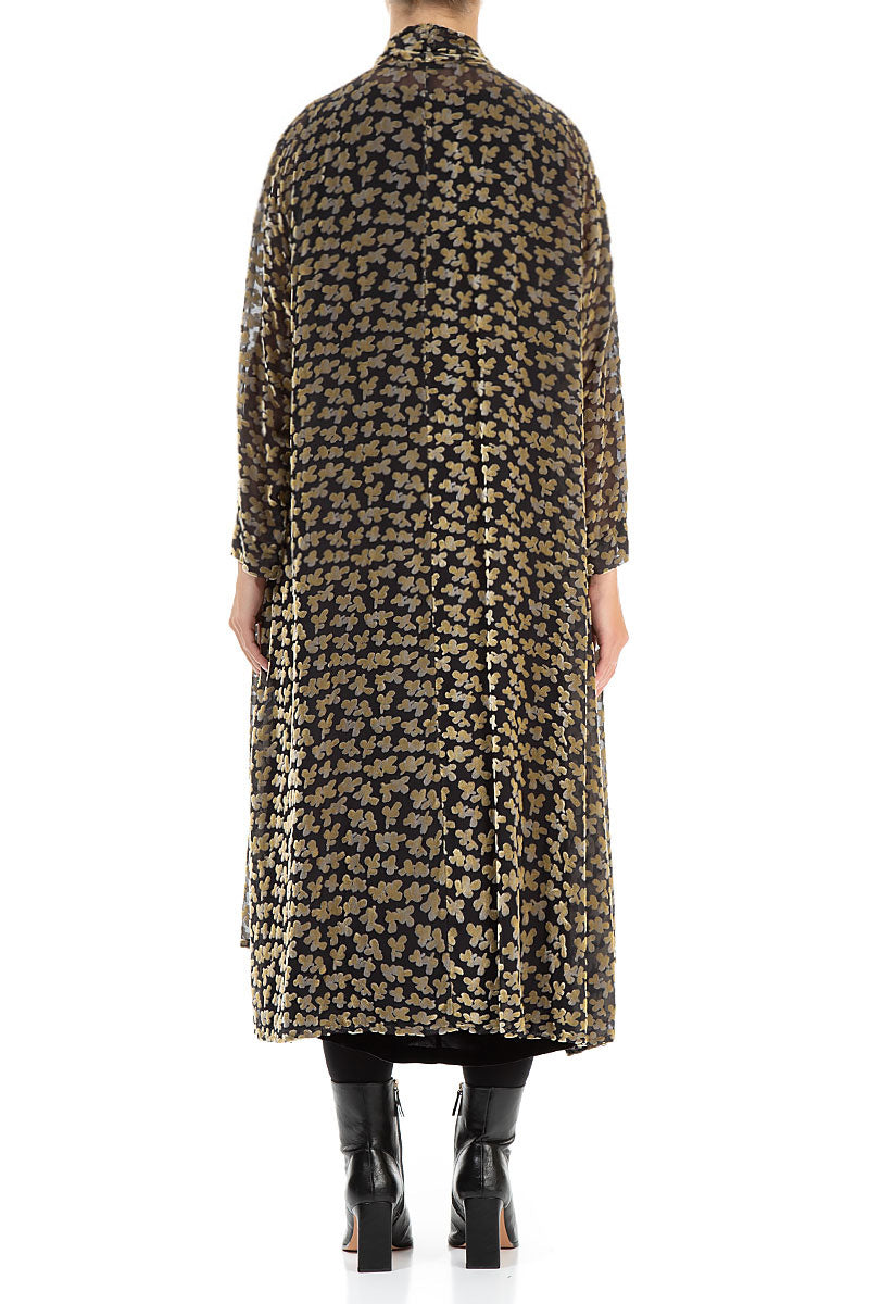 Devoré Petals Gold Open Silk Velvet Jacket 2