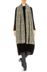 Devoré Petals Gold Silk Velvet Scarf 2