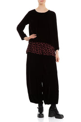 Devoré Petals Maroon Silk Velvet Blouse 4