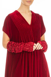 Devoré Ring Cherry Silk Velvet Wristlets 1