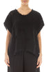 Distressed Black Handwoven Linen Blouse 1