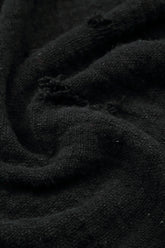 Distressed Black Handwoven Linen Blouse 5