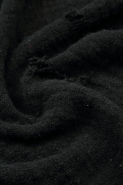 Distressed Black Handwoven Linen Blouse 5