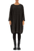 Dotty Forest Brown Balloon Silk Dress 1
