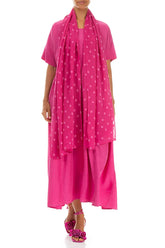 Dotty Fuchsia Silk Scarf 2