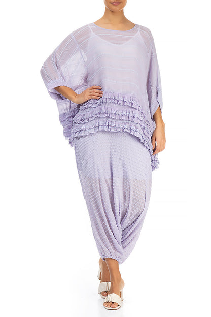 Dotty Lavender Silk Trousers 4