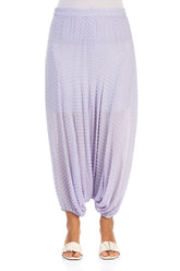 Dotty Lavender Silk Trousers 1
