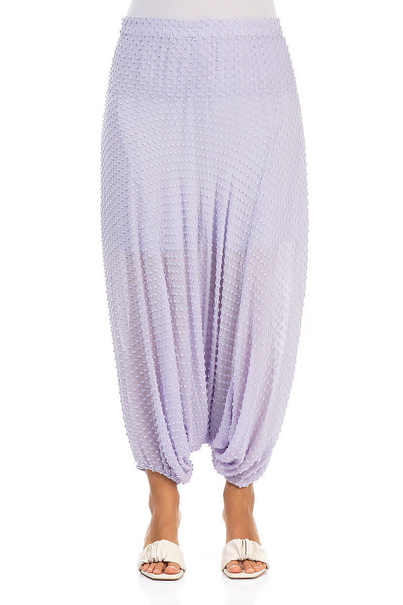 Dotty Lavender Silk Trousers 1