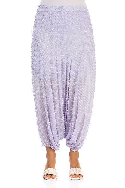 Dotty Lavender Silk Trousers 1