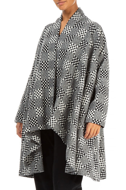 Dotty Patterned Open Wool Jacket 3