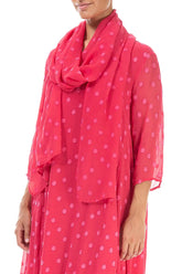 Dotty Raspberry Silk Scarf 3