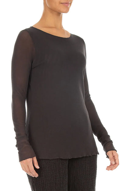 Double Layer Charcoal Mesh Soft Cotton Top