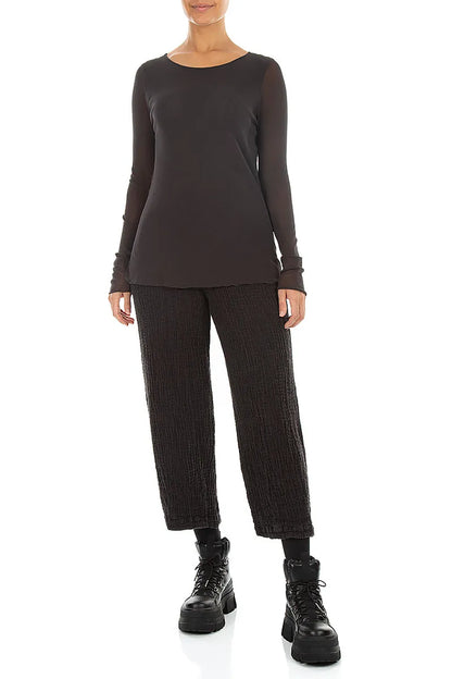 Double Layer Charcoal Mesh Soft Cotton Top