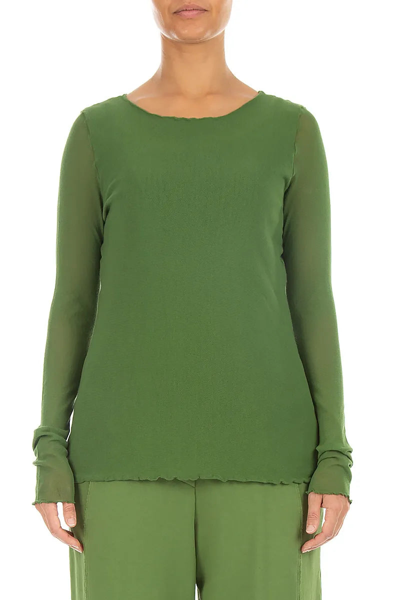 Double Layer Shamrock Green Mesh Soft Cotton Top