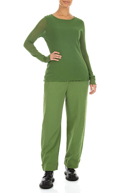 Double Layer Shamrock Green Mesh Soft Cotton Top