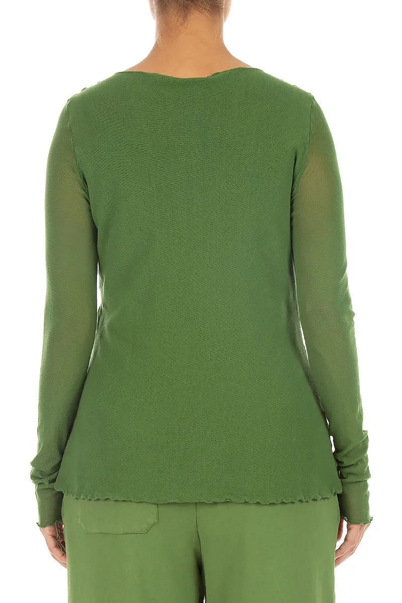 Double Layer Shamrock Green Mesh Soft Cotton Top