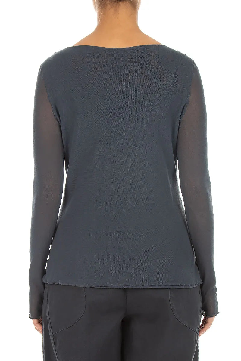 Double Layer Slate Mesh Soft Cotton Top 2
