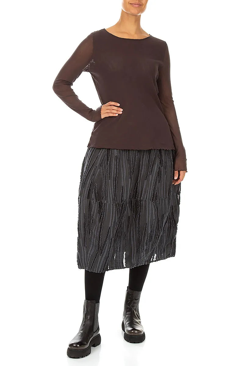 Double Layer Truffle Brown Mesh Soft Cotton Top