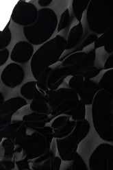 Draped Devoré Bubbles Black Silk Velvet Dress 5