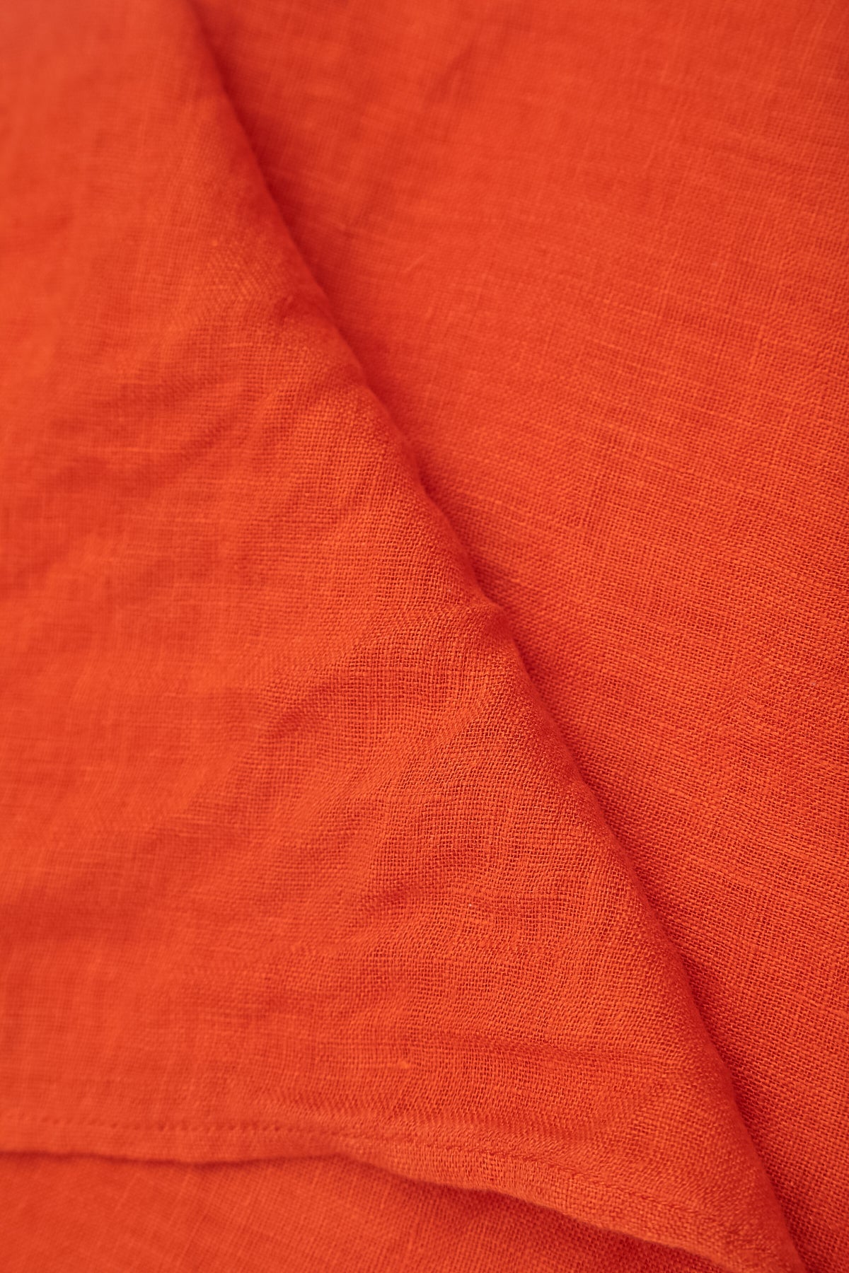 Draped Flame Orange Gauze Linen Blouse 6