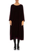 Draped Magenta Silk Velvet Dress 1