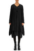 Dropped Edge Crinkled Black Silk Jacket 1