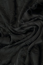 Dropped Edge Black Devoré Feather Silk Tunic 5