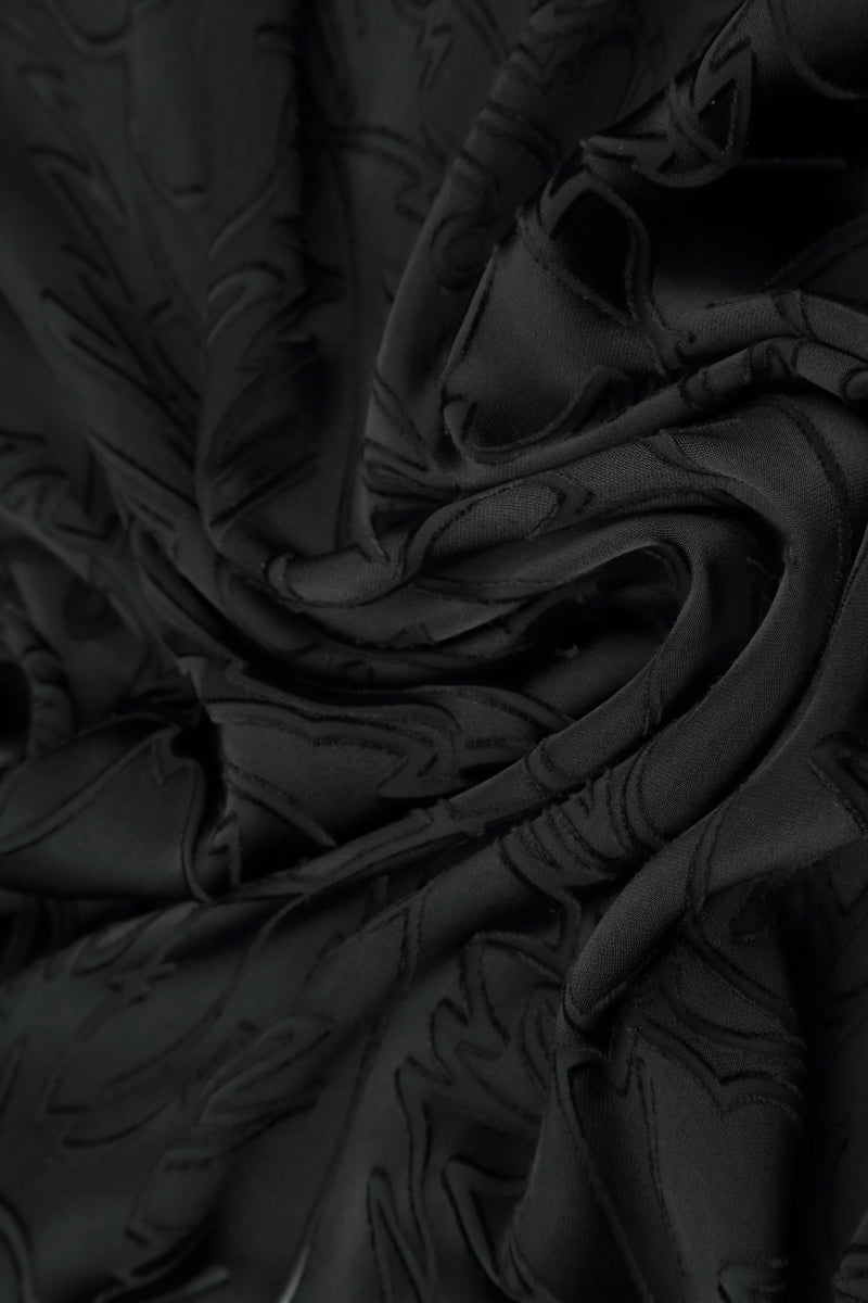 Dropped Edge Black Devoré Feather Silk Tunic 5