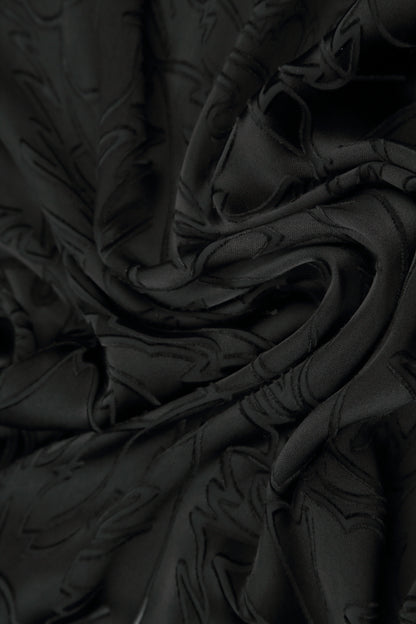 Dropped Edge Black Devoré Feather Silk Tunic 5
