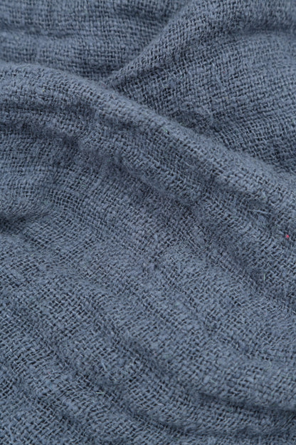 Dropped Edge Blue Nova Lined Handwoven Linen Jacket 5