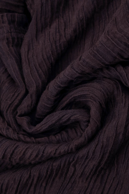 Dropped Edge Crinkled Deep Plum Silk Jacket