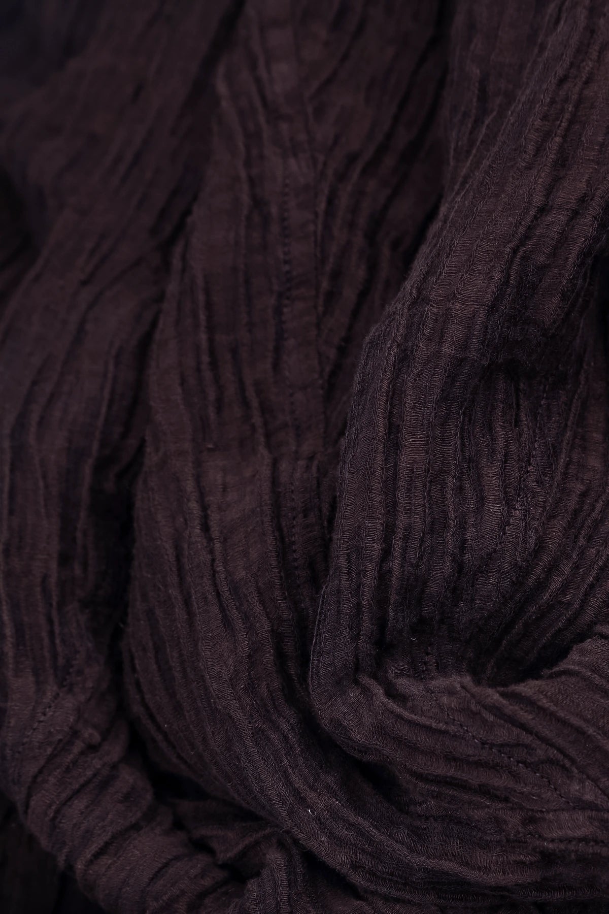 Dropped Edge Crinkled Deep Plum Silk Jacket