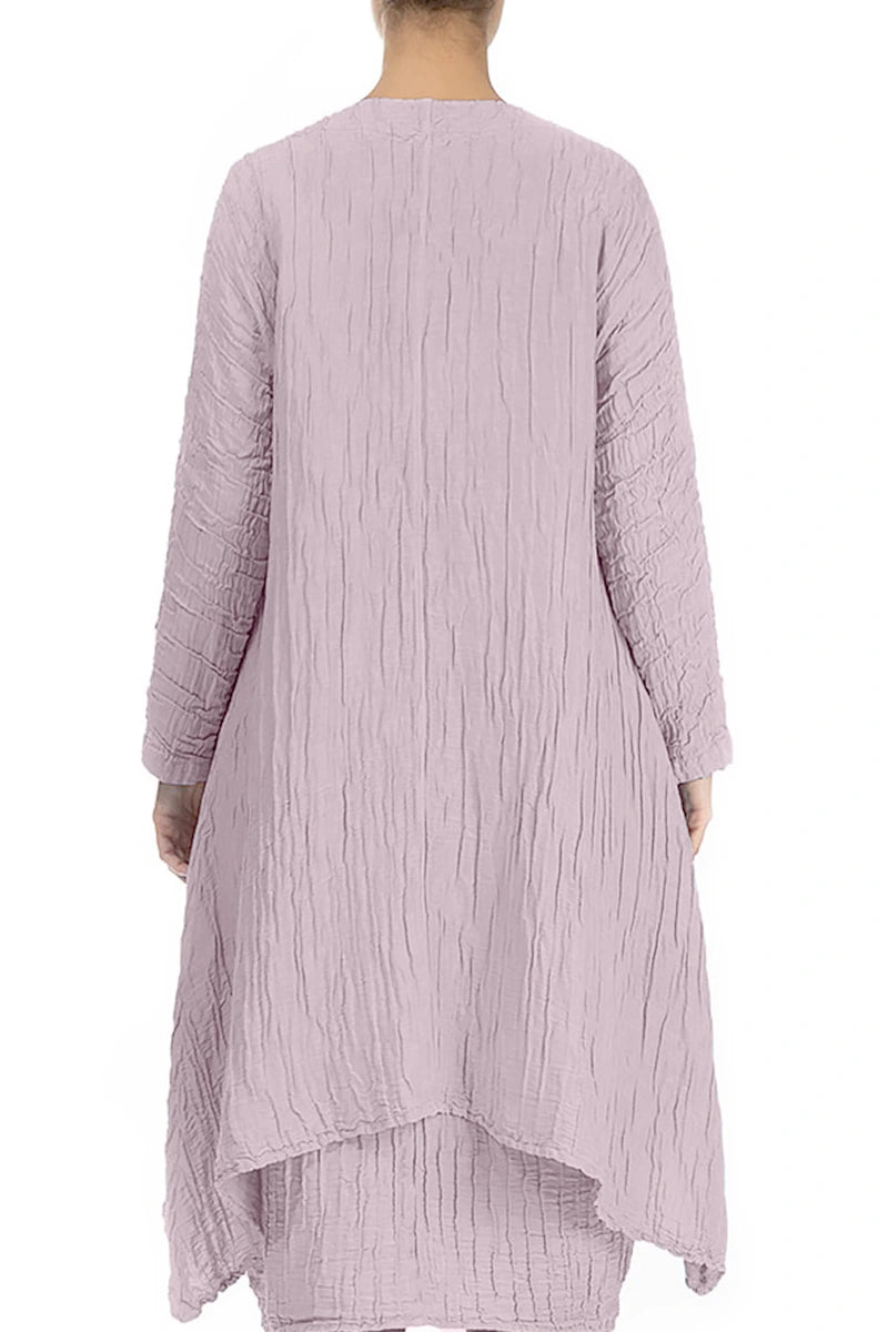 Dropped Edge Crinkled Lilac Silk Linen Jacket 2