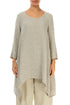 Dropped Edge Laurel Green Crinkled Silk Tunic 1