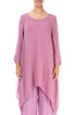Dropped Edge Mauve Taupe Crinkled Silk Tunic 1