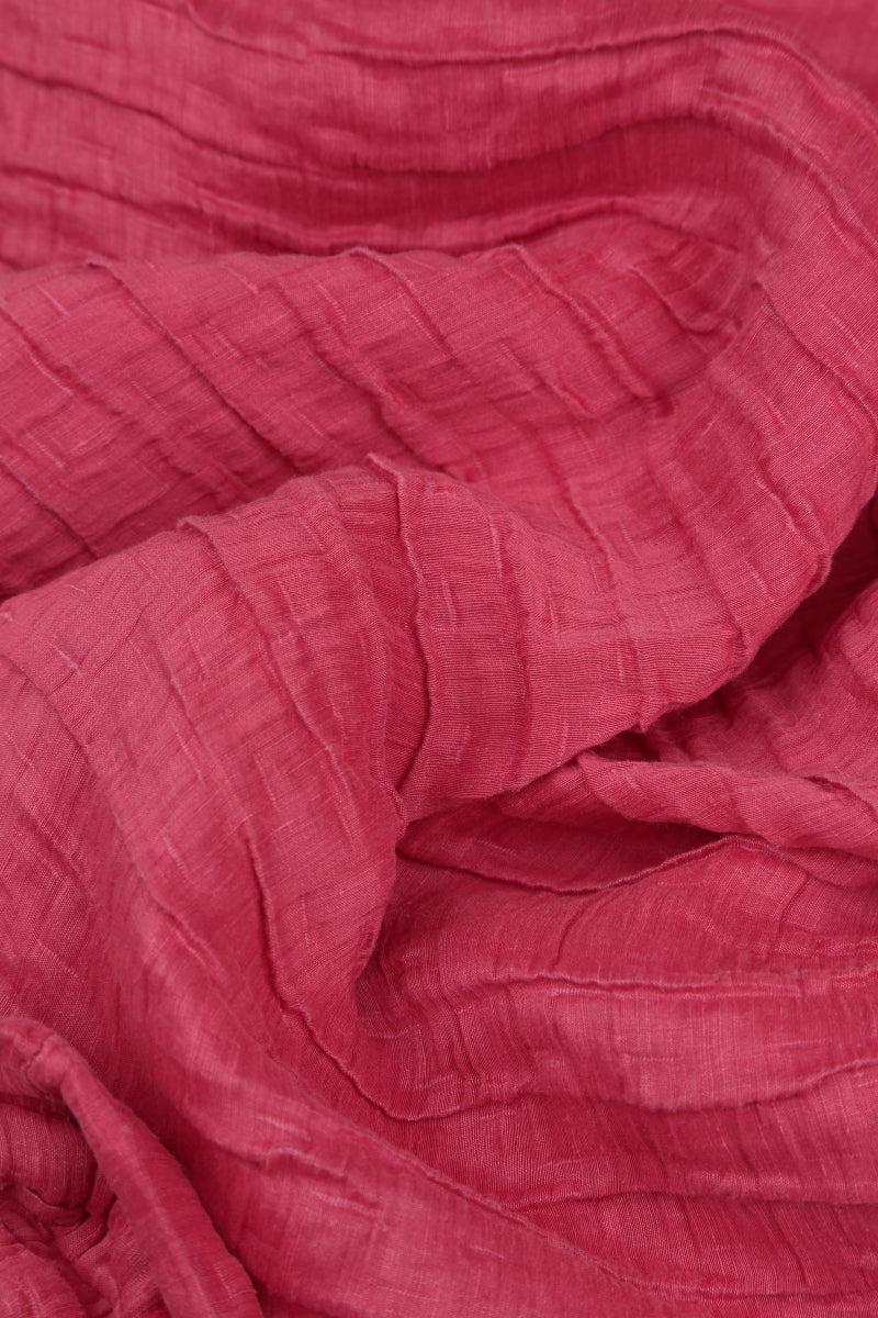 Dropped Edge Raspberry Crinkled Silk Tunic 5