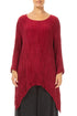 Dropped Edge Ruby Plissé Silk Tunic 1