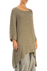 Dropped Edge Silver Sage Crinkled Silk Tunic 3