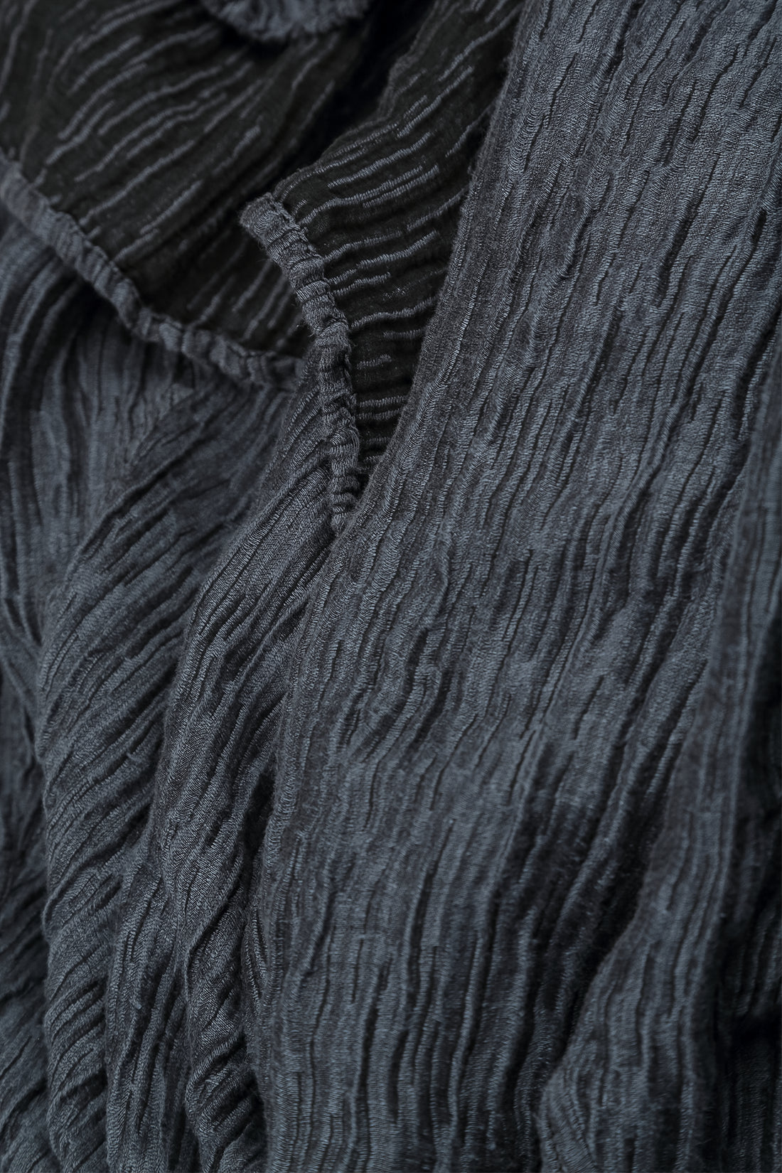 Dropped Edge Slate Crinkled Silk Tunic 6