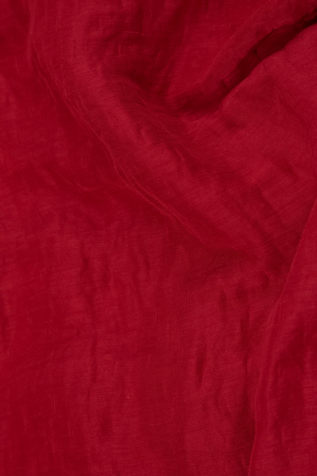 Dropped Edge Textured Cherry Red Silk Linen Jacket