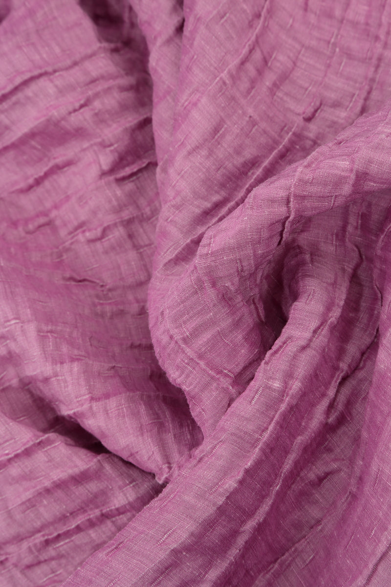 Dropped Edge Wild Berry Crinkled Silk Tunic 5