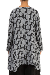 Dropped Side Silver Circle Silk Linen Jacket 2