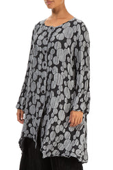 Dropped Side Silver Circle Silk Linen Jacket 3