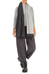 Dual Dark Grey & Light Grey Wool Scarf 2