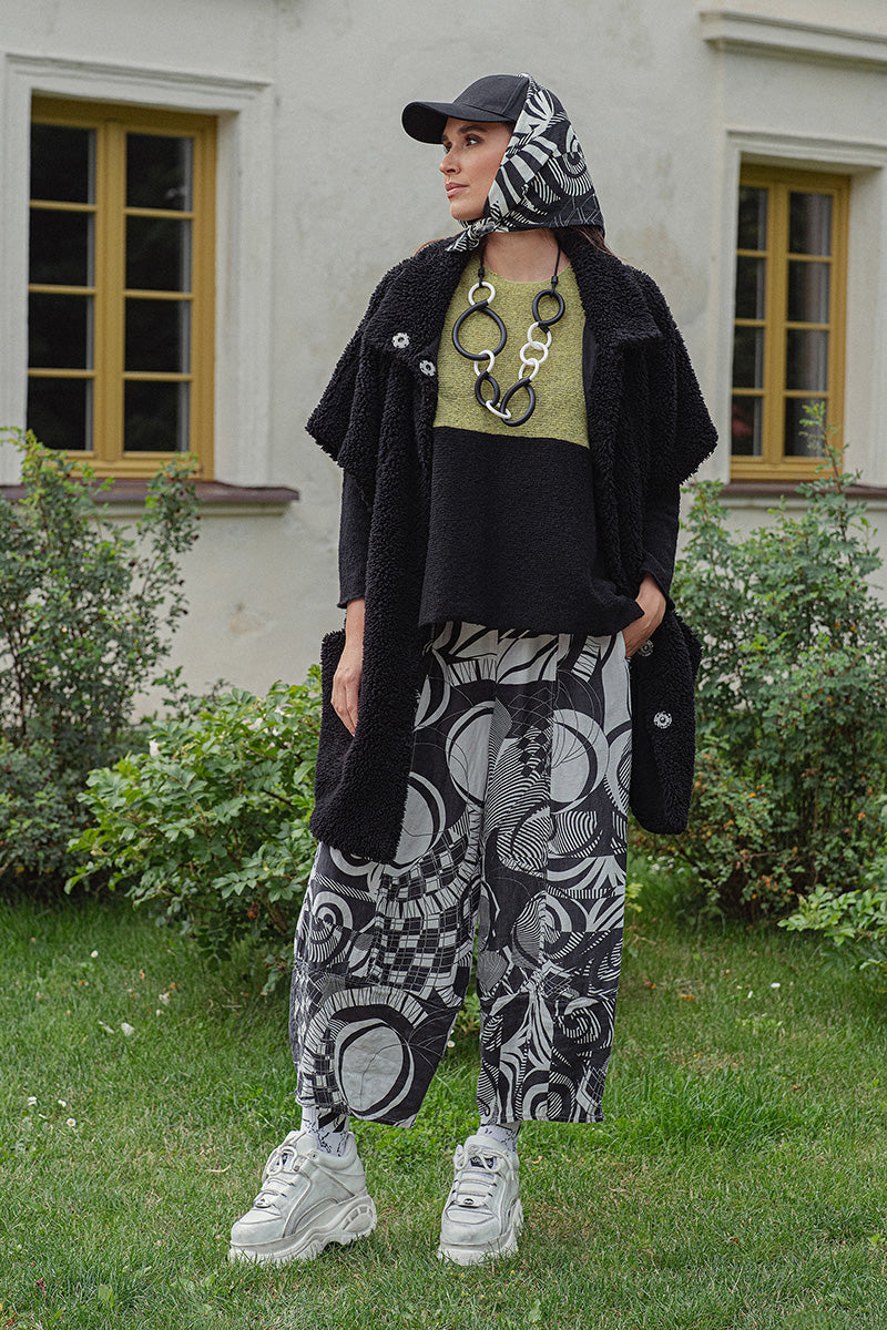 Dual Golden Lime &amp; Black Wool Sweater 7