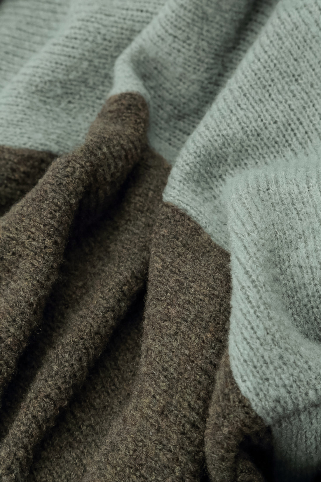 Dual Khaki &amp; Pistachio Wool Scarf 5