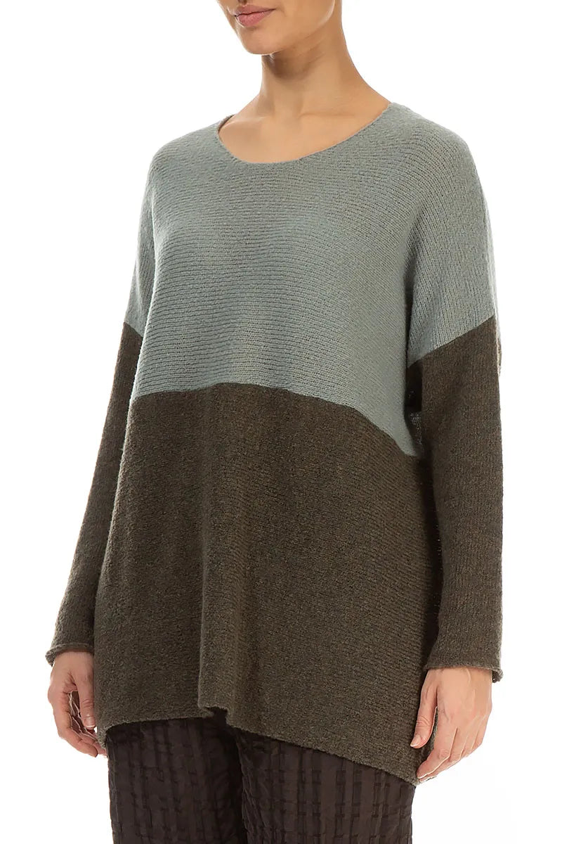 Dual Khaki &amp; Pistachio Wool Sweater 4