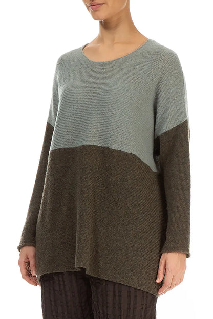 Dual Khaki &amp; Pistachio Wool Sweater 3