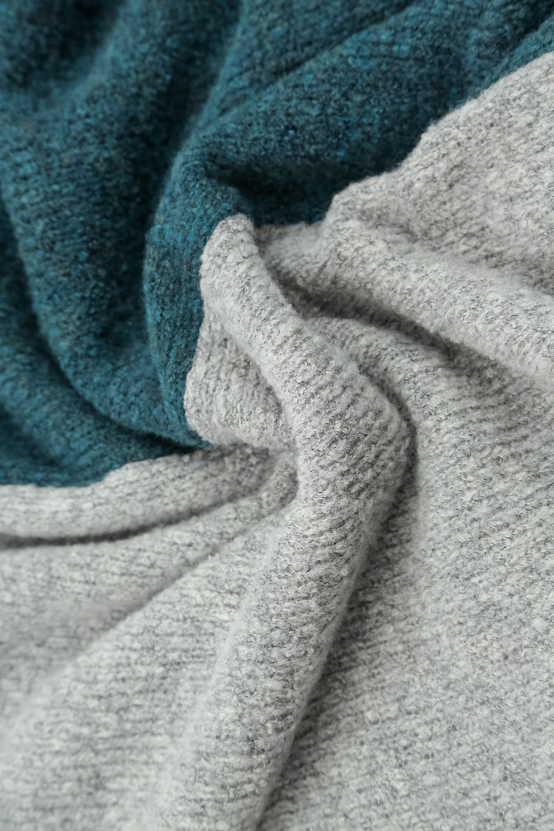 Dual Light Grey &amp; Teal Wool Sweater 5