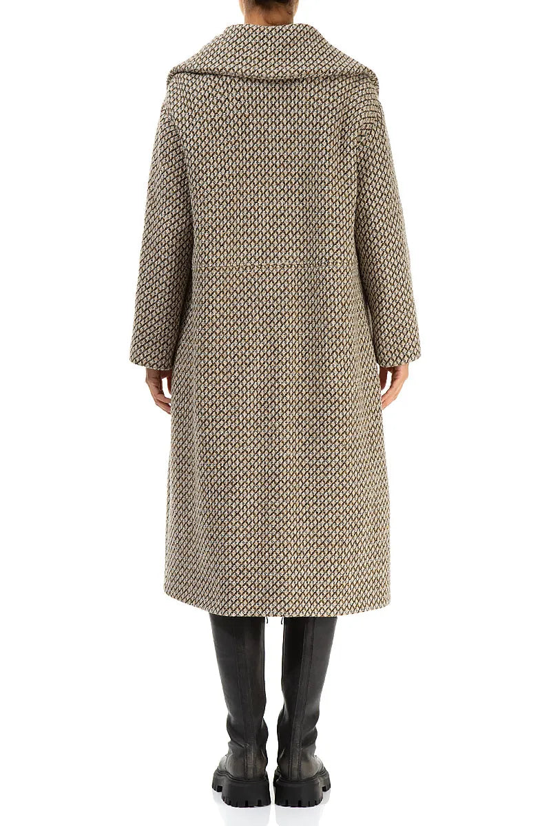 Elegant Beige Virgin Wool Coat